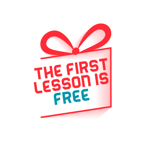 Illustration showing a free Quran lesson offer at Quran Online platform, promoting the first class for free with qualified Al-Azhar teachers.
